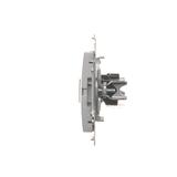 Simon 54 Gniazdo komputerowe RJ45 kategoria 5e + telefoniczne RJ12 srebrny mat D5T.01/43 KONTAKT