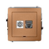 DECO Mechanizm gniazda antenowego poj. typu F (SAT) + gniazda komp. poj. 1xRJ45, kat. 6 ekranowany,