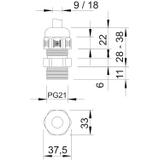 V-TEC, DŁAWIK KABLOWY PG21