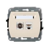 TREND Mechanizm gniazda antenowego poj. typu F (SAT) + gniazda komp. poj. 1xRJ45, kat. 6 ekranowany,