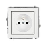 DECO Mechanizm gniazda pojedynczego z uziemieniem 2P+Z (przesłony torów prądowych) biały mat