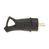 Bryzgoszczelna wtyczka gumowa Uni-Schuko z uchwytem, IP44, czarna, ,16A, 230V OR-AE-1369 ORNO
