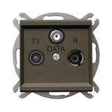 SONATA Gniazdo RTV-DATA - kolor czekoladowy metalik