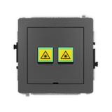 DECO Mechanizm gniazda światłowodowego/optycznego podwójnego, bez pola opisowego grafitowy mat