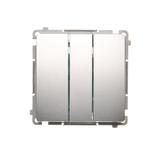 Simon Basic Przycisk potrójny 10A szybkozłączka srebrny mat