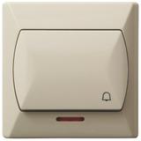 AKCENT Łącznik zwierny  dzwonek  z podświetleniem pomarańczowym - kolor beżowy