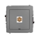 DECO Mechanizm gniazda antenowego pojedynczego typu F (SAT) pozłacany, bez pola opisowego szary mat