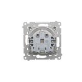 Simon 54 Gniazdo Schuko z przesłonami 16A szybkozłączka srebrny mat