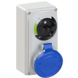 GNIAZDO Z WYŁĄCZNIKIEM 0-1 MAŁE BLOKADA MECHANICZNA 32A 230V 2P+Z IP44 6123-6 46196 PCE