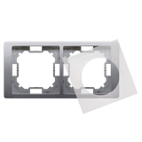 Simon Basic Neos Ramka 2-krotna NEOS do wersji bryzgoszczelnej IP44 z kompletem uszczelek stal inox BMRC2B/21 KONTAKT