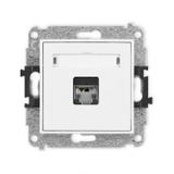 ICON Mechanizm gniazda komputerowego pojedynczego 1xRJ45, kat. 5e, ekranowany, 8-stykowy biały mat