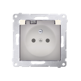 Simon 54 Gniazdo IP44 bez uszczelki 16A z. śrub. klapka transp. kremowy *Wymagana uszczelka ramki