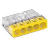 złączka do puszek instalacyjnych 5 x 2,5 mm2 przeźroczysta/żółta
