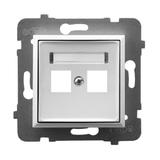 ARIA Pokrywa gniazda podwójnego teleinformatycznego prosta kolor biały GPK-2U/p/00 OSPEL