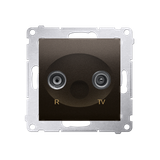 Simon 54 Gniazdo antenowe R-TV końcowe separowane tłum.1dB brąz mat