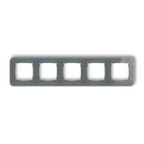 ICON Ramka uniwersalna pięciokrotna zaokrąglona - efekt szkła (ramka: grafitowa; spód: czarny) grafi