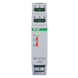 Przekaźnik bistabilny 2 kanałowy on/off Un=230V,I=2x10A InRush(120A/20ms) styki 2xNO,1S DIN BIS-416D-LED F&F