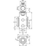 Łącznik do mocowania wsporników DEHNiso, szer. 30 mm, stal nierdzewna NIRO