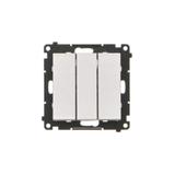 Simon 55 Przycisk zwierny potrójny z podświetleniem LED szybkozłączka Aluminium mat TP31L.01/143 KONTAKT
