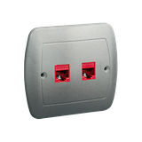 Simon Akord Gniazdo komputerowe RJ45 podwójne kategoria 5e. Montaż do puszki na wkręty aluminiowy