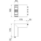 GA-AS53165RW, Naroże zewnętrzne, stałe, Alu
