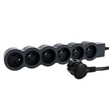 PRZEDŁUŻACZ STANDARD 6X2P+Z, Z PRZEWODEM 3.0 METRA 3X1.5 MM2 - CZARNY/GRAFITOWY, Legrand