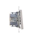 Simon 55 Przycisk zwierny podwójny zwierny bez piktogramu szybkozłączka Aluminium mat