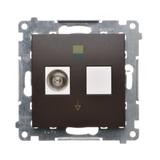 Simon 54 Gniazdo ekwipotencjalne pojedyncze brąz mat