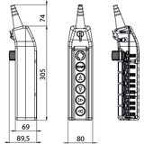 KASETA STEROWNICZA SUWNICOWA   B-1NC+START-NO+4X(1NO+1NO/2)