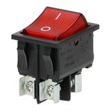 Łącznik kołyskowy podświetlany przycisk czerwony czarna obudowa 20(10)A / 250VAC OR-AE-13179/R/B ORN