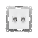 Simon 55 Gniazdo antenowe typu /F/ podwójne Do instalacji indywidualnych Biały mat