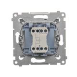 Simon 54 Przycisk „światło” z podświetleniem LED 10A 250V szybkozłączka srebrny mat DS1L.01/43 KONTAKT