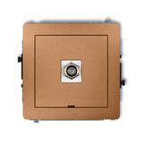 DECO Mechanizm gniazda antenowego pojedynczego typu F (SAT) niklowany, bez pola opisowego złoty meta