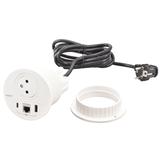 INCARA: DISQ 80 - 2P+Z / USB A+C / RJ45 - 2,0 M-BIAŁY, Legrand