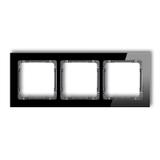 DECO Ramka uniwersalna potrójna - efekt szkła (ramka: czarna; spód: grafitowy)