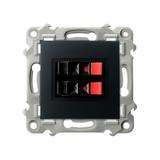 SZAFIR Gniazdo głośnikowe podwójne - kolor czarny metalik