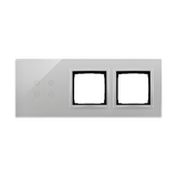 Simon 54 Touch Panel dotykowy S54 Touch 3 moduły 4 pola dotykowe + 2 otwory na osprzęty S54 srebrna mgła DSTR3400/71 KONTAKT