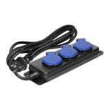 Przedłużacz warsztatowy bryzgoszczelny IP44, 3 gniazda 2P+Z IP44, przewód gumowy, H05RR-F 3x1,5mm2,