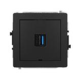 DECO Gniazdo pojedyncze USB A-A 3.0, bez pola opisowego czarny mat 12DGUSBBO-5 KARLIK