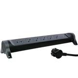 PRZEDŁUŻACZ PREMIUM, OBROTOWY, 6X2P+Z, Z OGRANICZNIKIEM PRZEPIĘĆ, Z PRZEWODEM 1.5 METRA 3X1.0 MM2 -