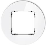 ICON Ramka uniwersalna pojedyncza okrągła - efekt szkła (ramka: biała; spód: czarny) biały