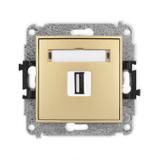 ICON Gniazdo pojedyncze USB A-A 2.0 złoty 29IGUSB-1 KARLIK