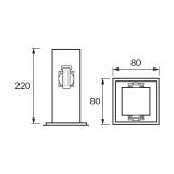 Gniazdo wtyczkowe PORT 22 2x230V D BLACK