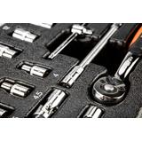 Klucze nasadowe 1/4", zestaw 19 szt., wkładka