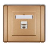 FLEXI Gniazdo komputerowe pojedyncze 1xRJ45, kat. 6, 8-stykowe złoty metalik