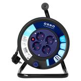 Przedłużacz bębnowy, 4 gniazda 2P+Z, Schuko, kabel PVC H05VV-F 3x1,5mm2, długość 25m, termik, przesł