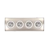 Gniazdo meblowe kuchenne 4x2P+Z, montaż na rzepy, INOX OR-AE-1340 ORNO