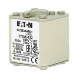FUSE 550A 690V 1*BN/50 AR UC Wkładka szybka 550A AC 690V rozmiar 1 45x59x51 mm aR I 170M3422 EATON