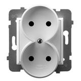 ARIA Gniazdo podwójne moduł bez ramki - kolor biały