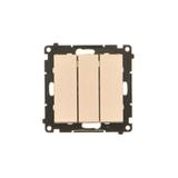 Simon 55 Przycisk zwierny potrójny szybkozłączka Szampański mat